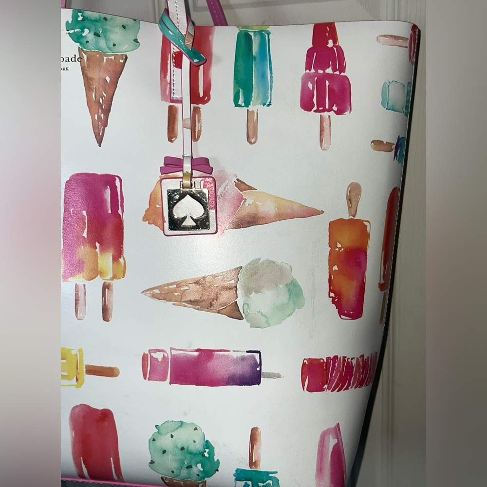 🦄 Kate Spade Francis Tote | Flavor of the Month | Large Leather Ice Cream | Rare - Picture 2 of 16